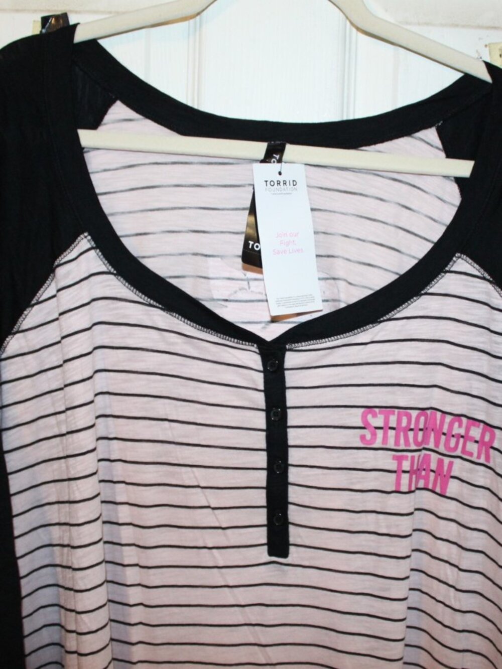 NWT Torrid BCA Stripped Tunic Henley Night gown. NICE Size 5X(28W) - Picture 6 of 7